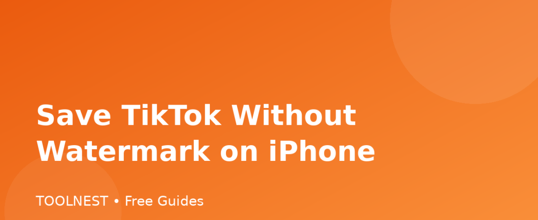 Save TikTok Without Watermark on iPhone