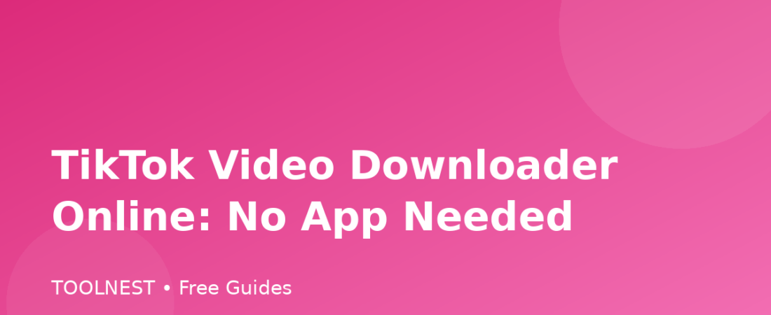 TikTok Video Downloader Online: No App Needed